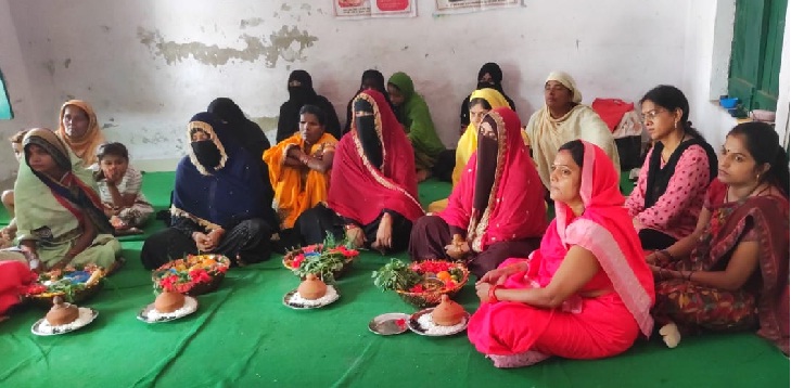 Gonda News : आंगनबाड़ी केंद्रों पर 115 महिलाओं की हुई गोदभराई